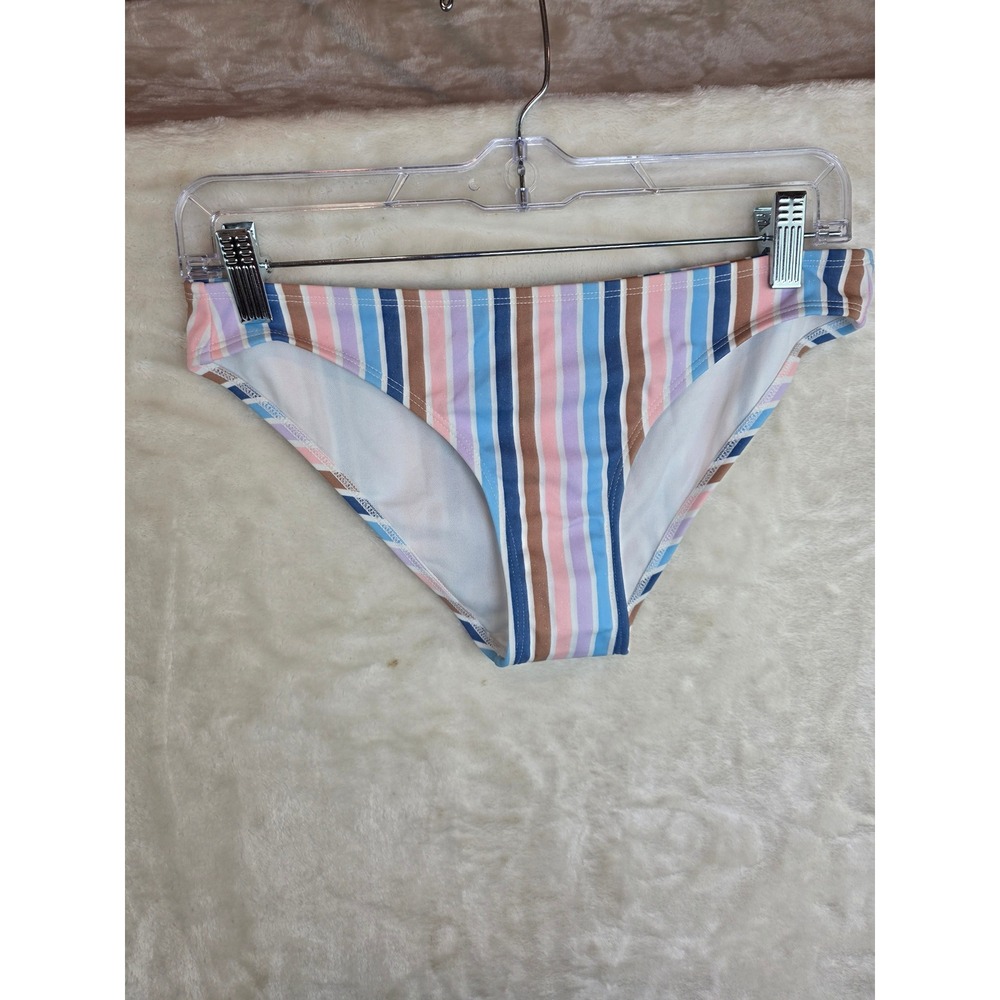Xhilaration Womens Striped Glitter Bikini Swim Bottom Multi Color Medium NEW